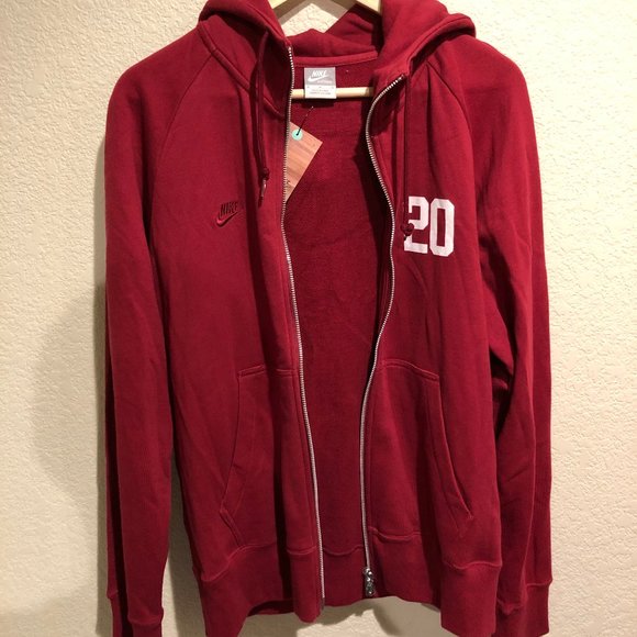 red hoodie zip up
